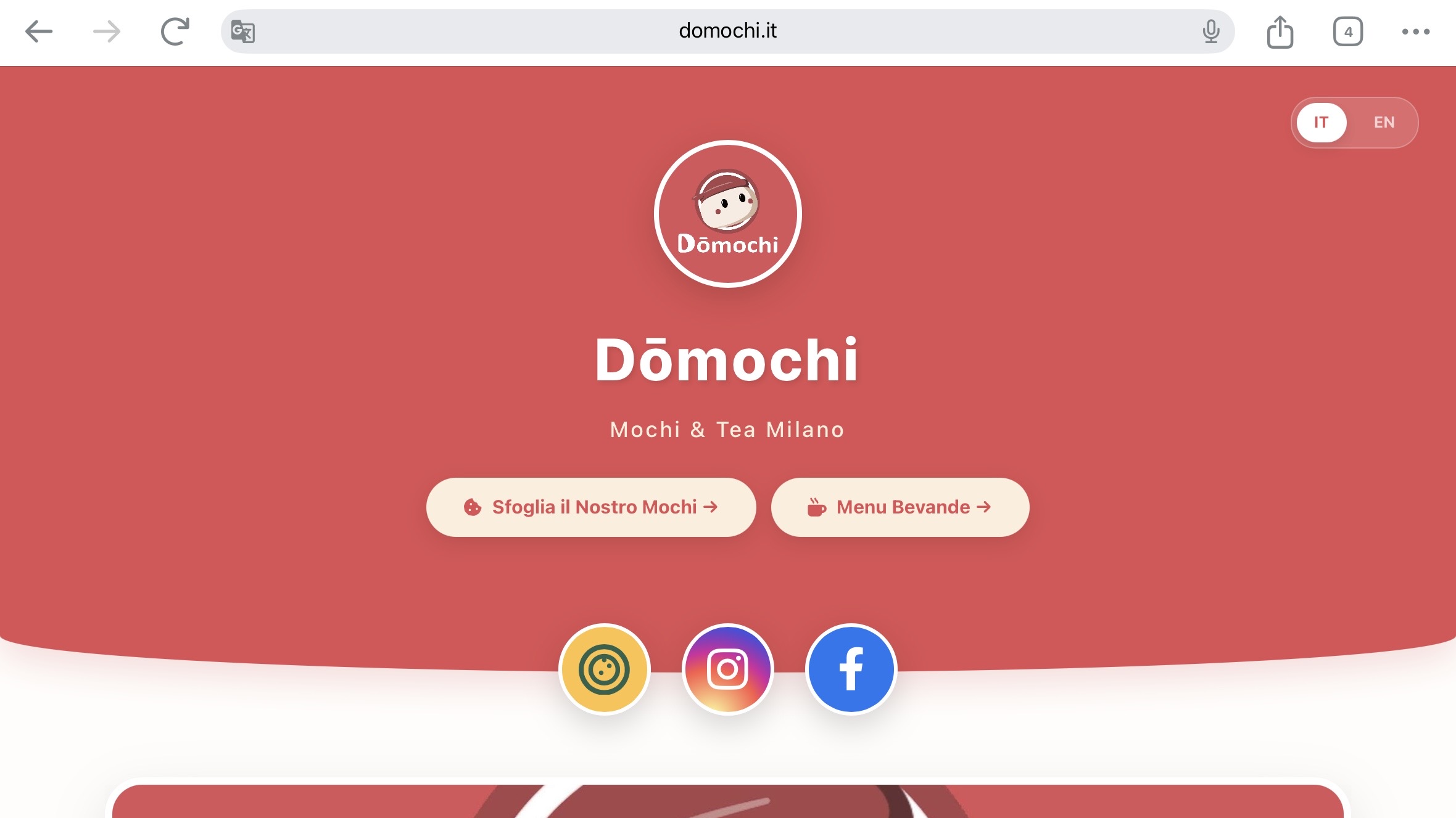 Dōmochi Milano Homepage Preview